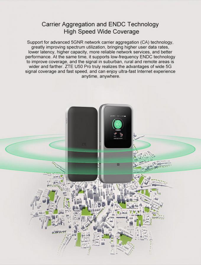 ZTE U50 Pro routeur WiFi mobile 5G avec Qualcomm SDX62,WiFi 6 2.4G/5G AX3600 4G point d'accès sans fil avec une batterie de 10000 mAh 1
