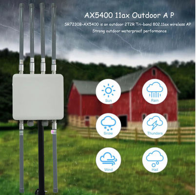 acheter 5400 Mbps Tri-band 2.4G/5.2G/5.8G Wifi 6 Point d'accès sans fil extérieur pour l'industrie à longue distance online manufacture