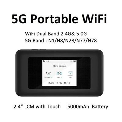 acheter 5000mAh 5G Dual-Band Pocket Router WiFi 6 Hotspot with SIM Slots 72H Streaming for Travel & Remote Work online manufacture