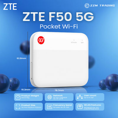 Nouveau routeur ZTE F50 5G déverrouillé Pocket WiFi 1.6Gbps SA/NSA 5G Mobile Hotspot Pocket Mini WiFi